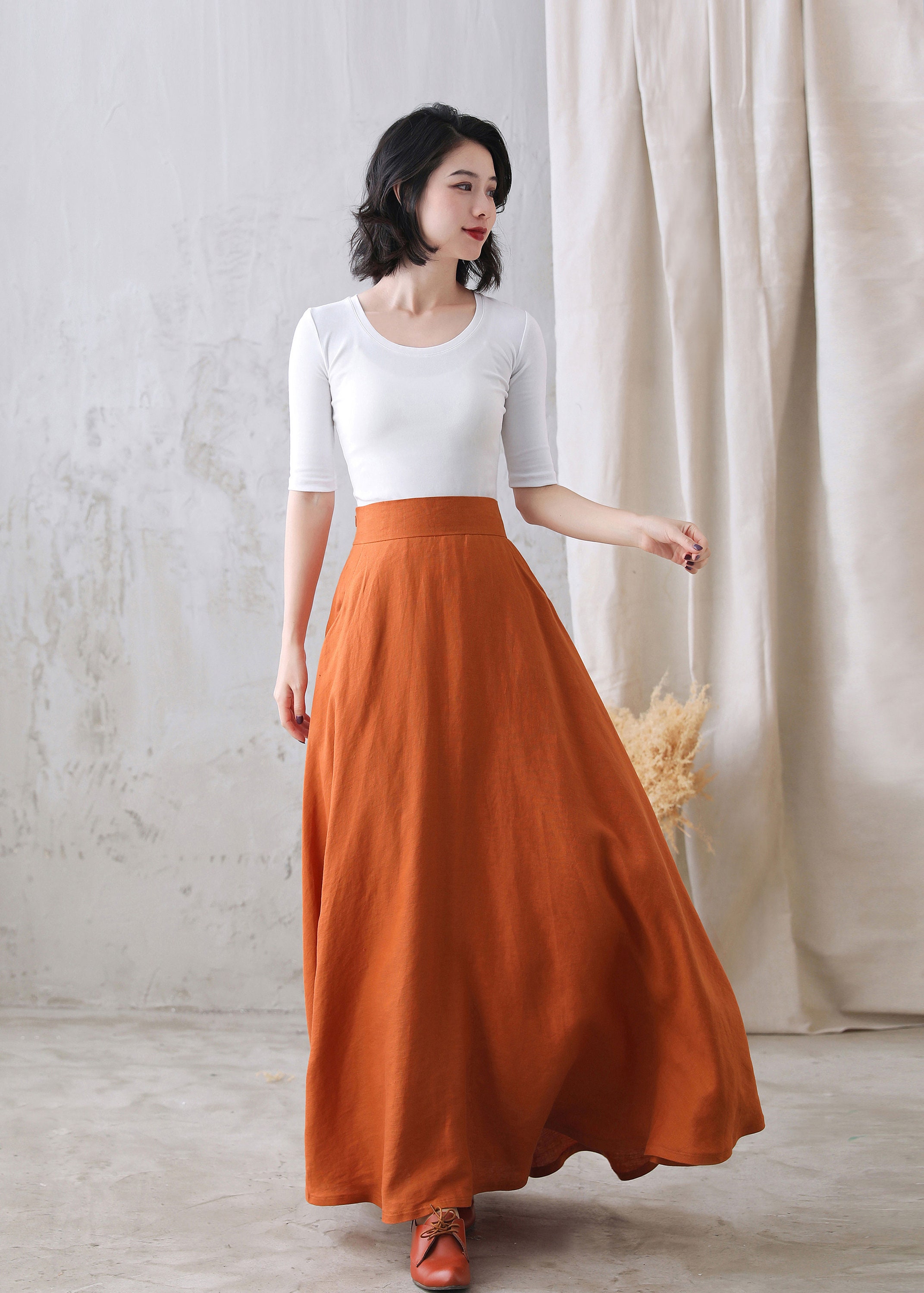 スカート L'Appartement Linen Canvas Long Skirt 38 スカート L'Appartement Linen Canvas Long Skirt 38 L