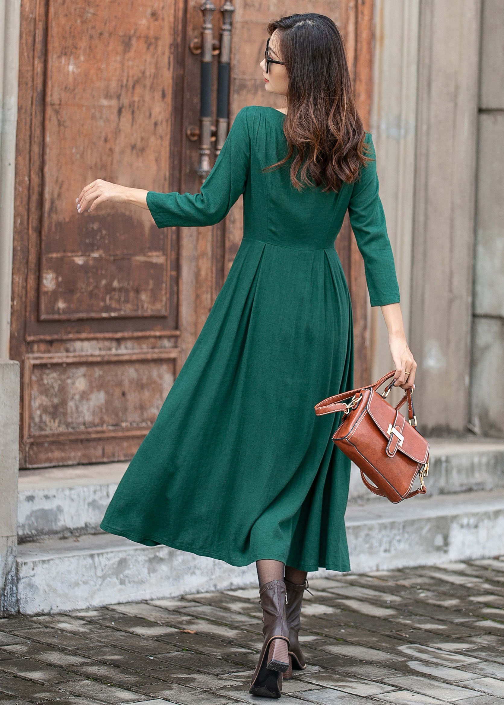 midi dress fall Rust Floral Midi Dress – Charles & Co. Modern Essentials