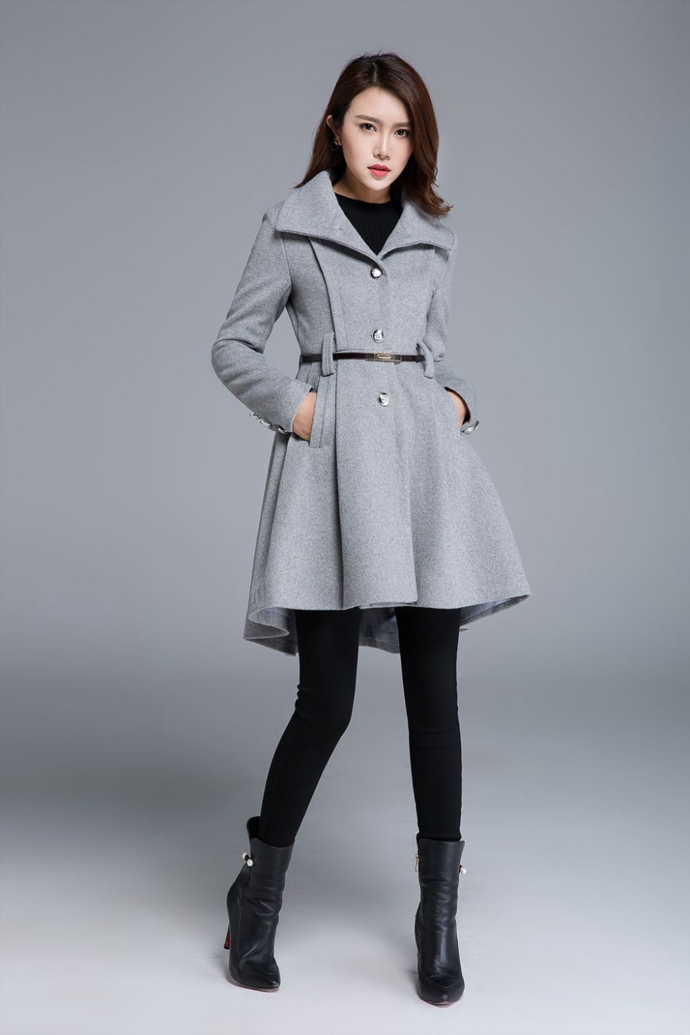 flared wool coat
