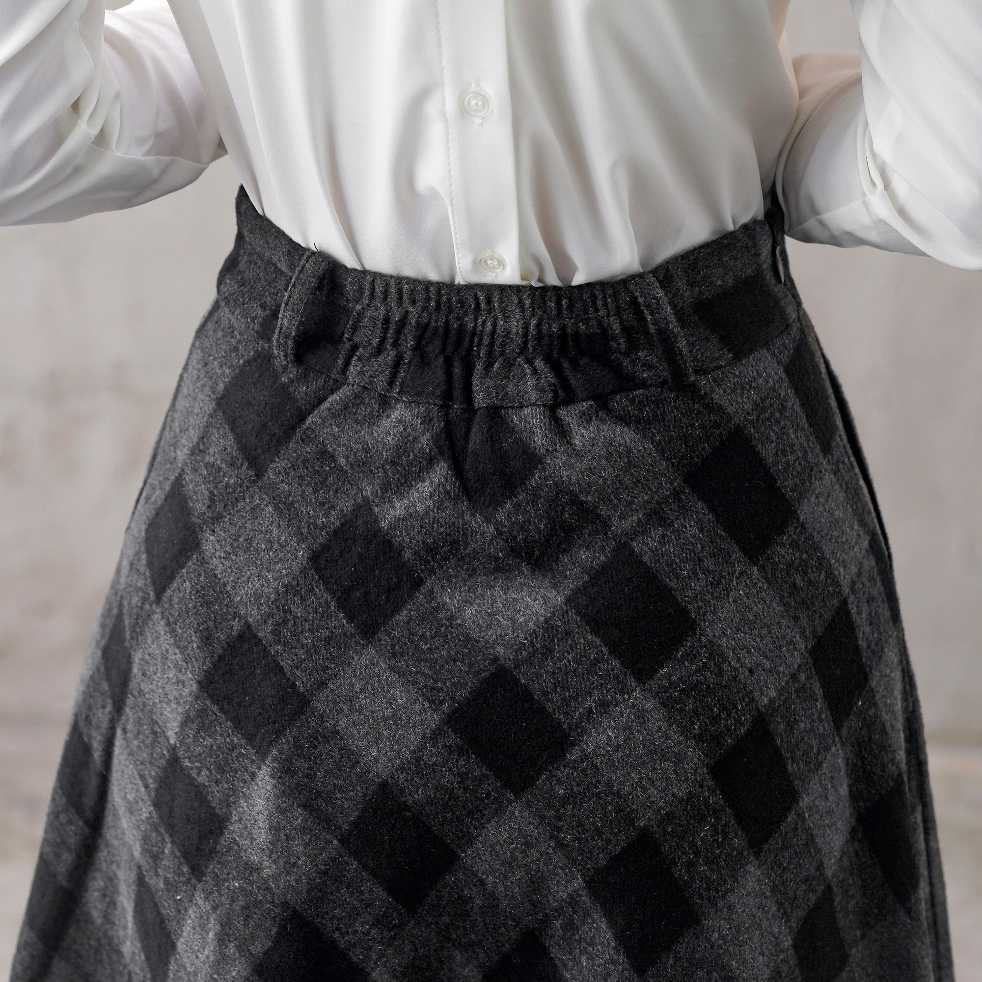 Womens A Line Woolen Plaid Maxi Retro Winter Skirt 3103 Womens A Line Woolen Plaid Maxi Retro Winter Skirt 3103