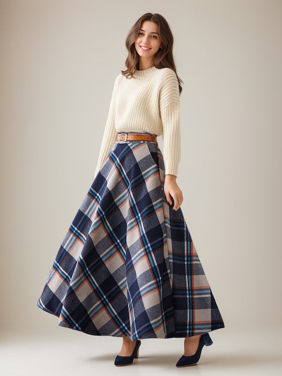 Tartan winter maxi wool skirt 4627 Tartan winter maxi wool skirt 4627
