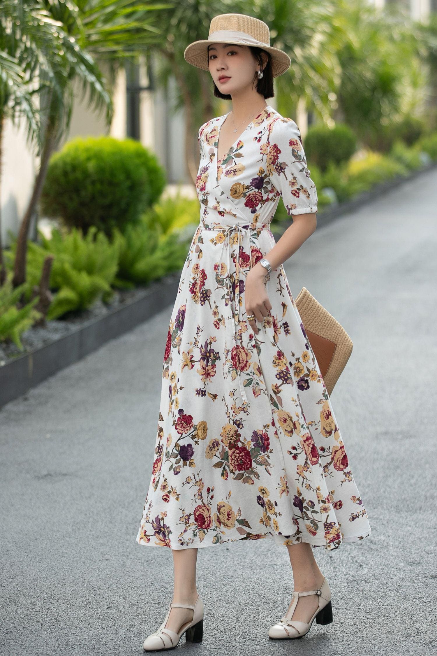 floral summer midi dress Thats So Fetch | Solem Midi Dress | Green Floral