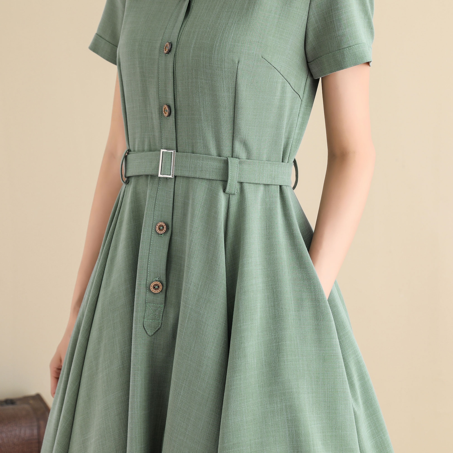 maternity dress sale Celeste in Whispering Almond Linen – Angel Maternity USA La Divine - Leading Cỡ:XXL Dusty blue off-the-shoulder chiffon prom dress