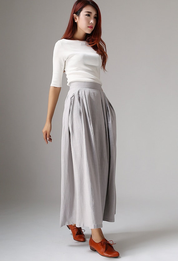 Light gray Swing pleated skirt 1041# Light gray Swing pleated skirt 1041#