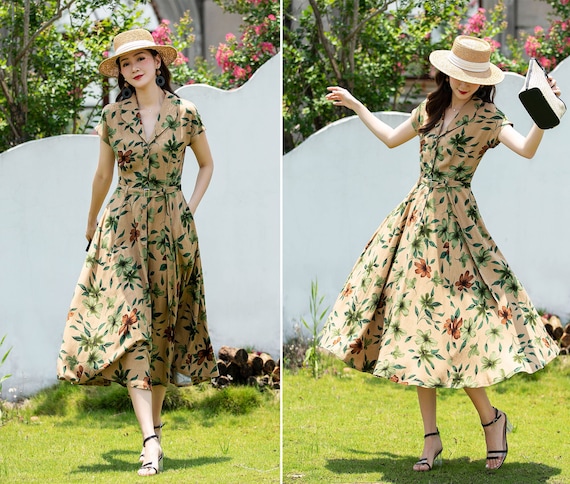 sleeper brigitte linen maxi dress Brigitte Linen Midi Dress - Bouquets main image 0