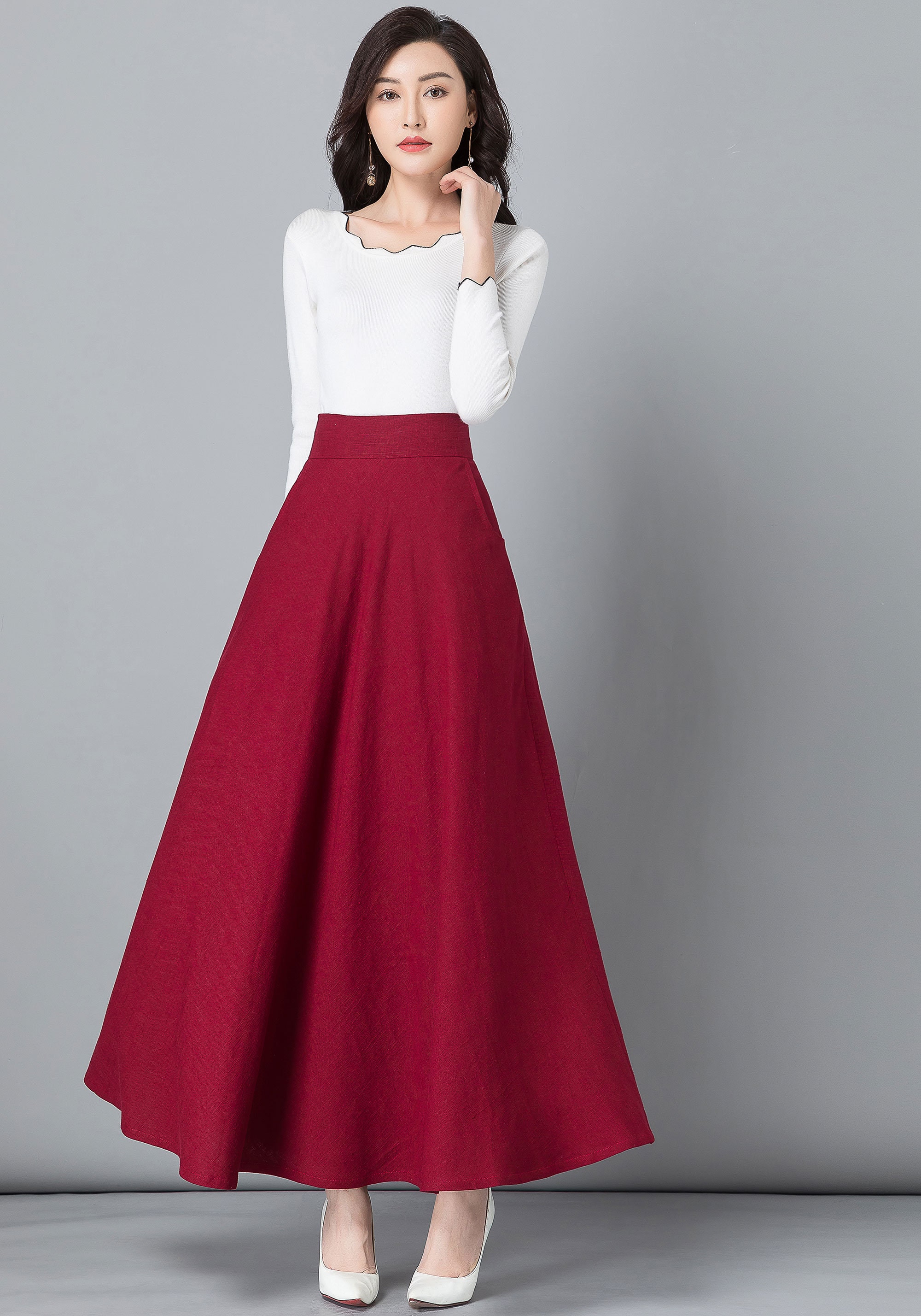 Lindex SKIRT ELSA - A-line skirt - red 
