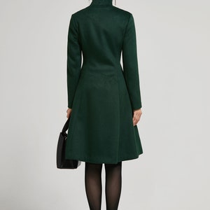 Emerald Green coat, Vintage Inspired Classic Wool Coat, Winter coat women, wool coat Women, Long sleeve coat, A Line wool coat 2313 image 5