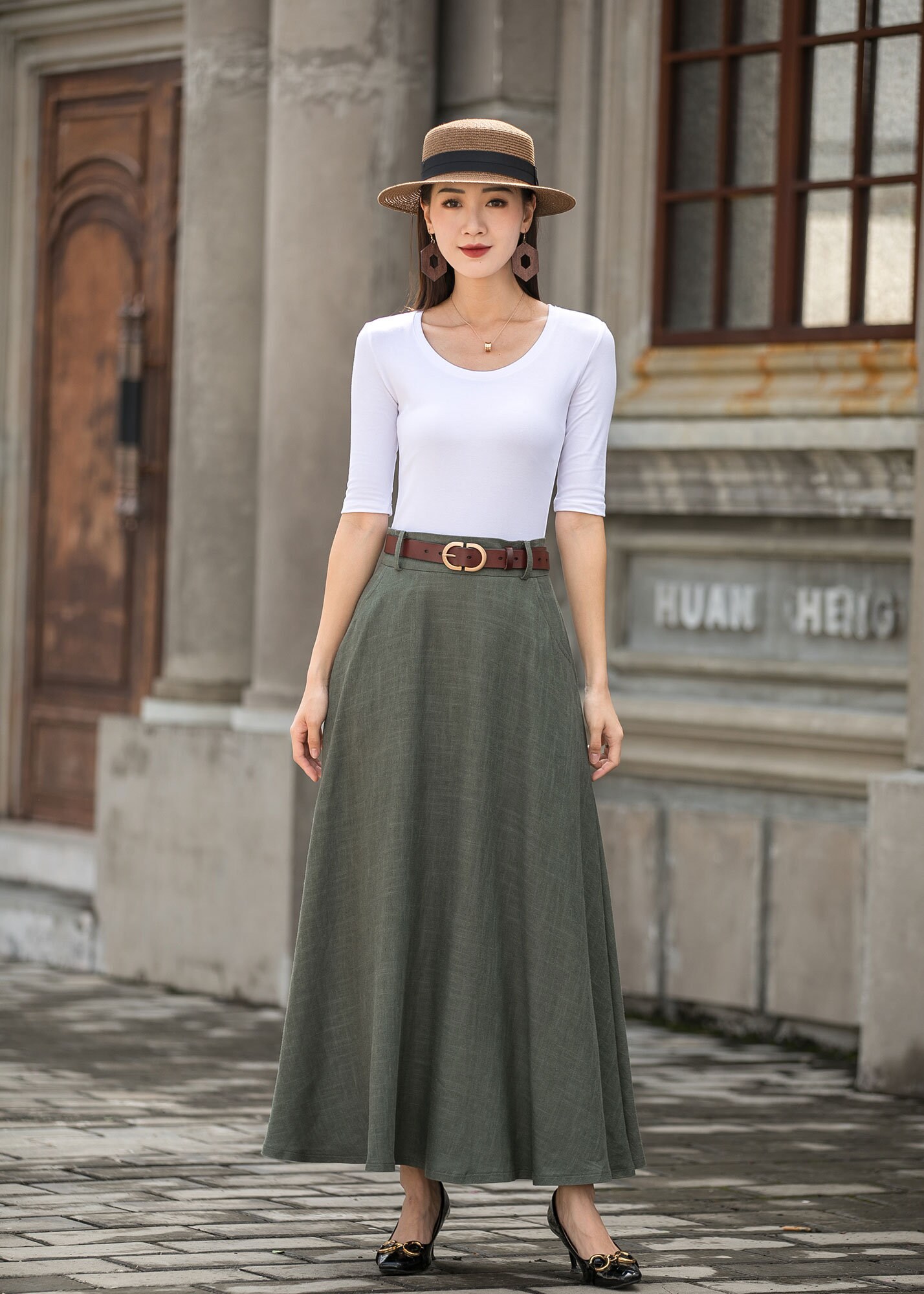 スカート L'Appartement Linen Canvas Long Skirt 38 スカート L'Appartement Linen Canvas Long Skirt 38 Maxi Linen