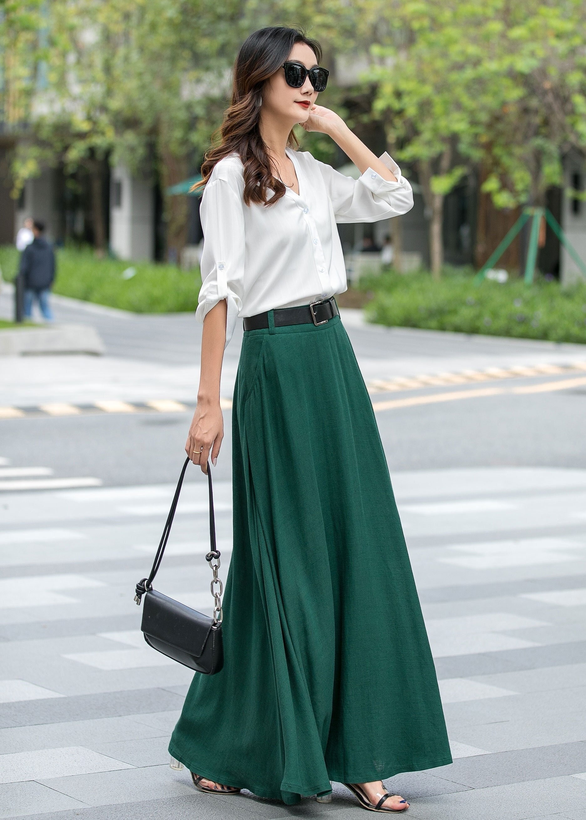 Linen skirt long skirt women skirts linen skirt custom made 1153# Linen skirt long skirt women skirts linen skirt custom made 1153#