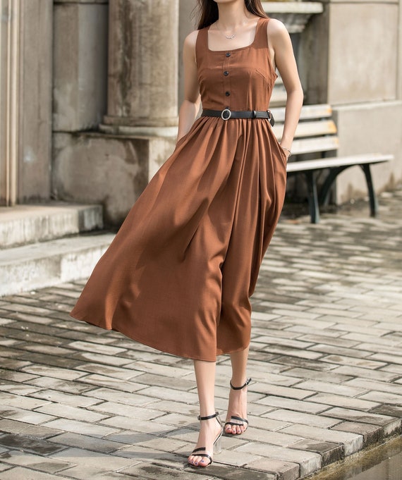 brown summer dress