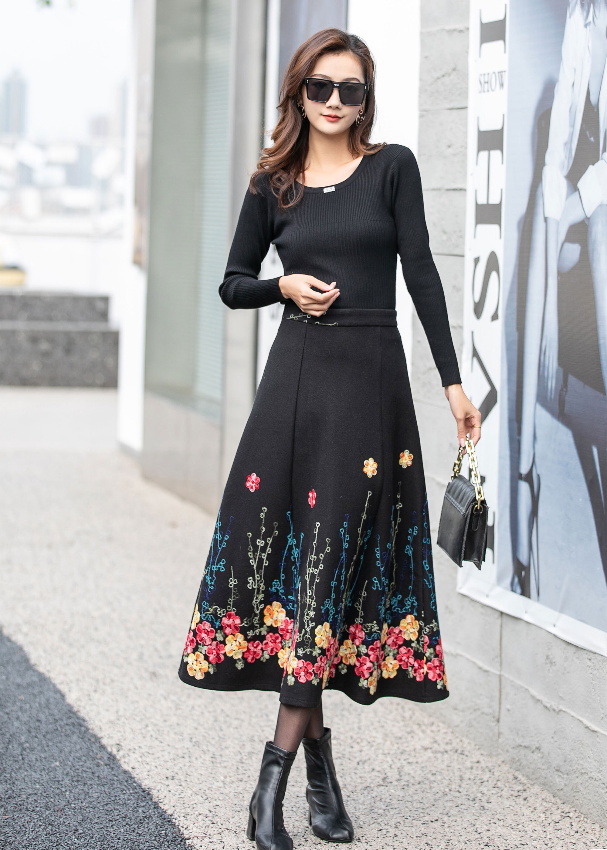 ★SCULPTOR★ Tailored Wool Skirt Black SC24A411BK Acne Studios Tailored skirt - Black | REVERSIBLE