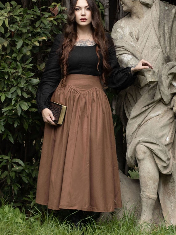 Handmade Brown maxi wool skirt for winter 4732# Handmade Brown maxi wool skirt for winter 4732#