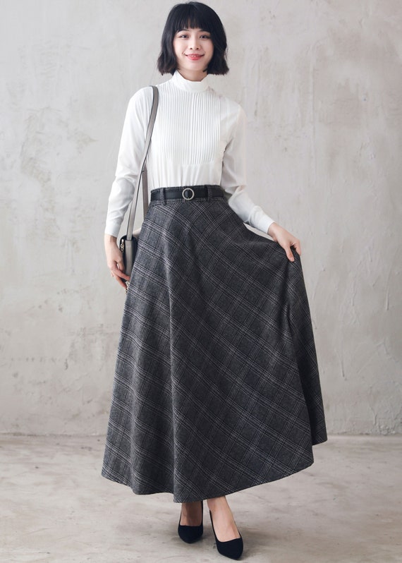 Long wool cheap skirt xxl