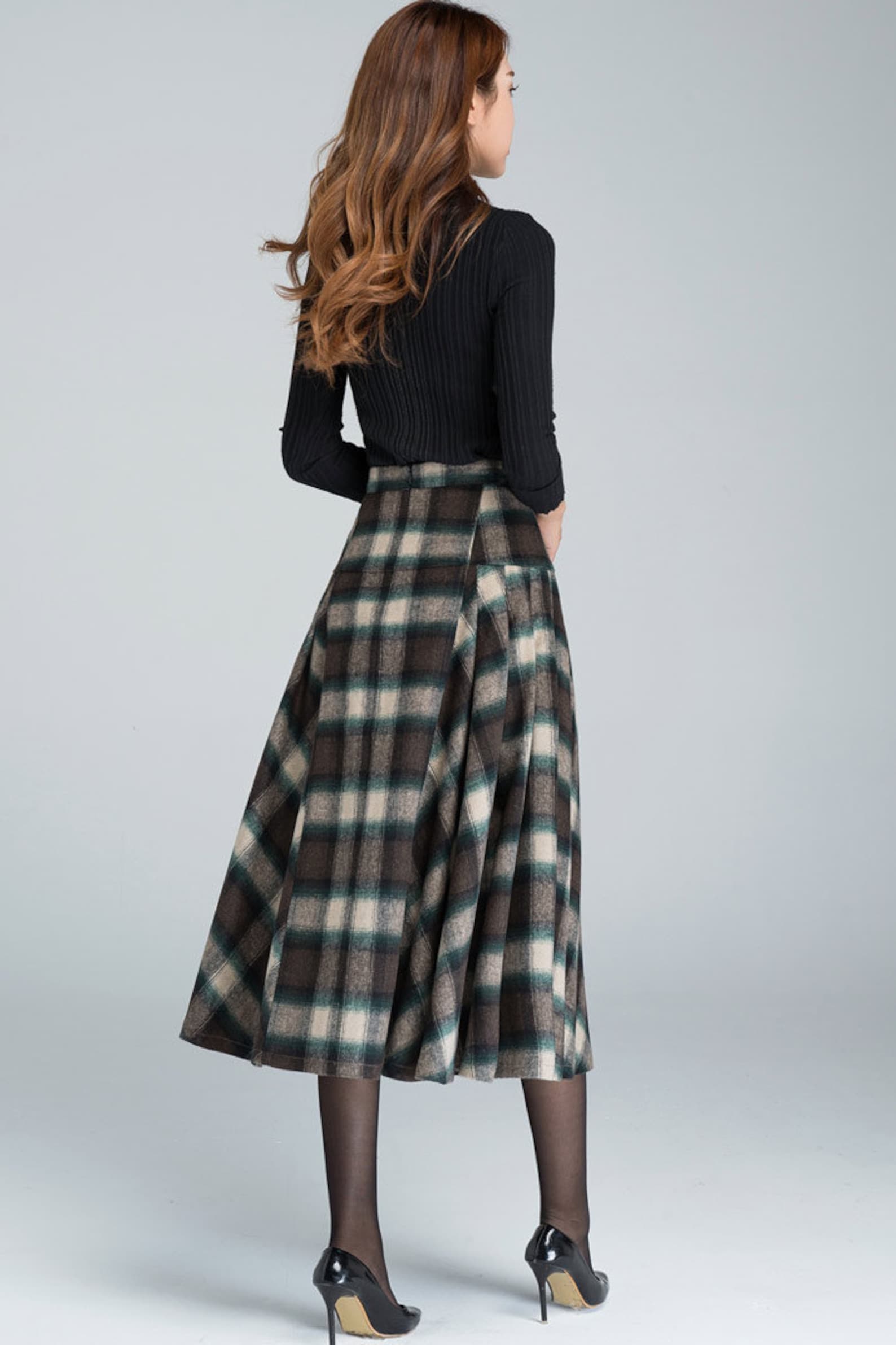 Tartan A Line Midi Wool Skirt 1950'S Women Vintage - Etsy