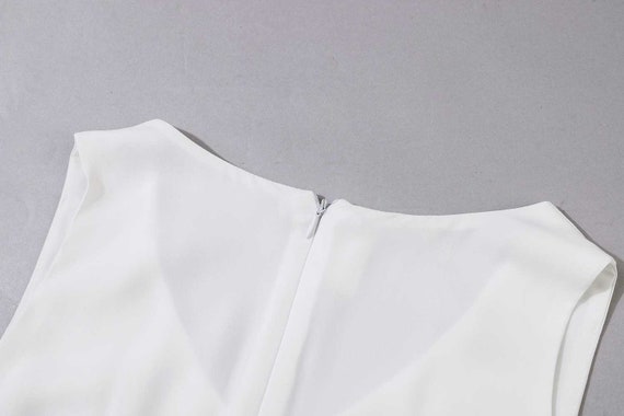 White sleeveless chiffon loose dress cheap