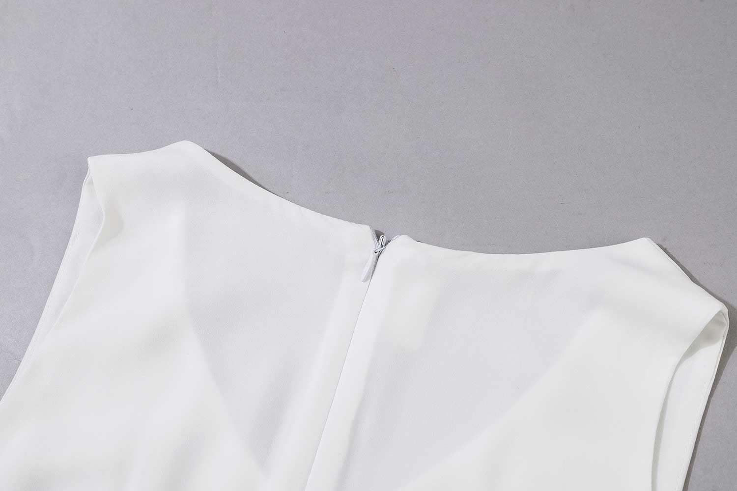chinese dress ladies Dolly Luxury White V-Neck Sleeveless Loose Ruffle Wedding Dress-Yola M / White main image 1