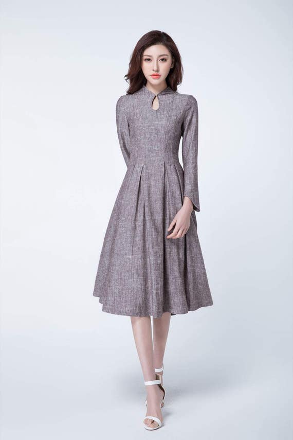 long sleeve retro dress