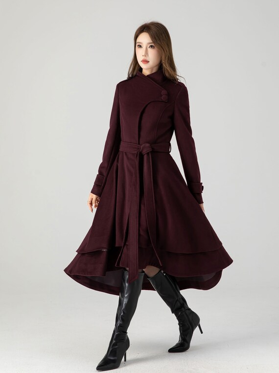 Vintage Inspired Asymmetrical Wool Coat 1112 Vintage Inspired Asymmetrical Wool Coat 1112