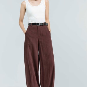 womens Linen baggy pants, Washed linen pants, Long linen pants, Summer pants, Loose Fitting Pants, Casual pant 0986 image 7