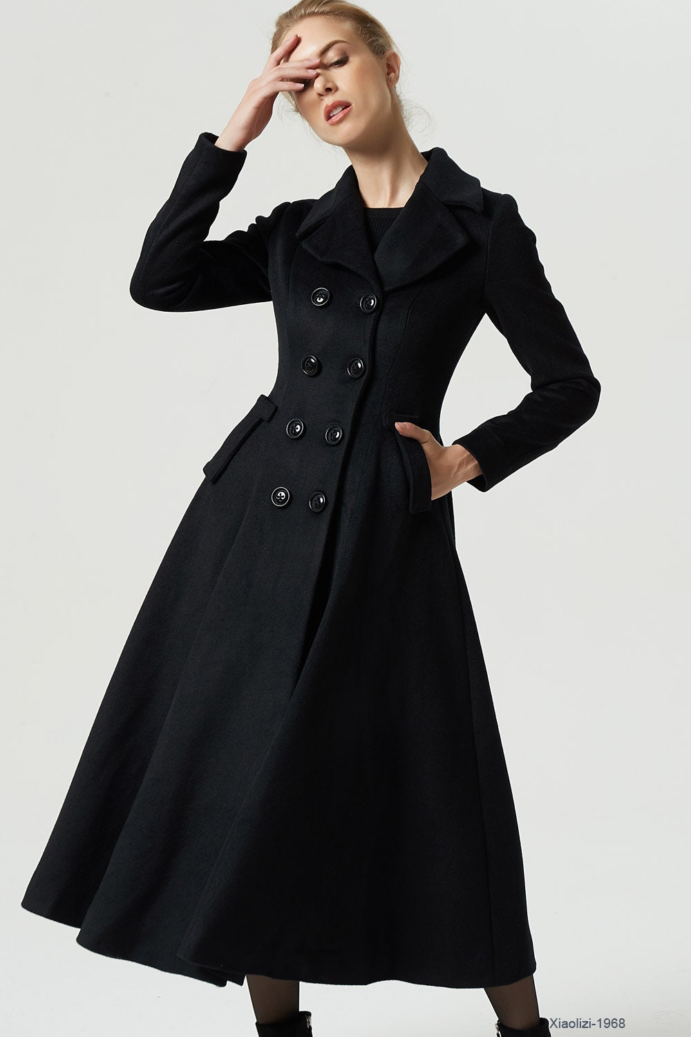 Vintage inspired Long wool coat Winter coat women Wool coat Etsy