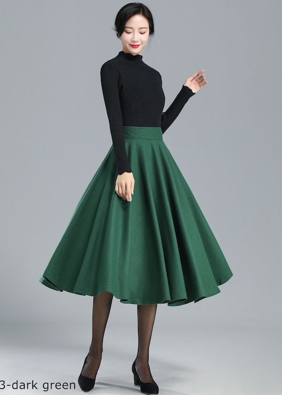 Wool Skirt, Wool Midi Skirt Women, Wool Circle Skirt, Solid Wool Skirt, Wool Midi Skirt Women, Wool Circle Skirt, Solid