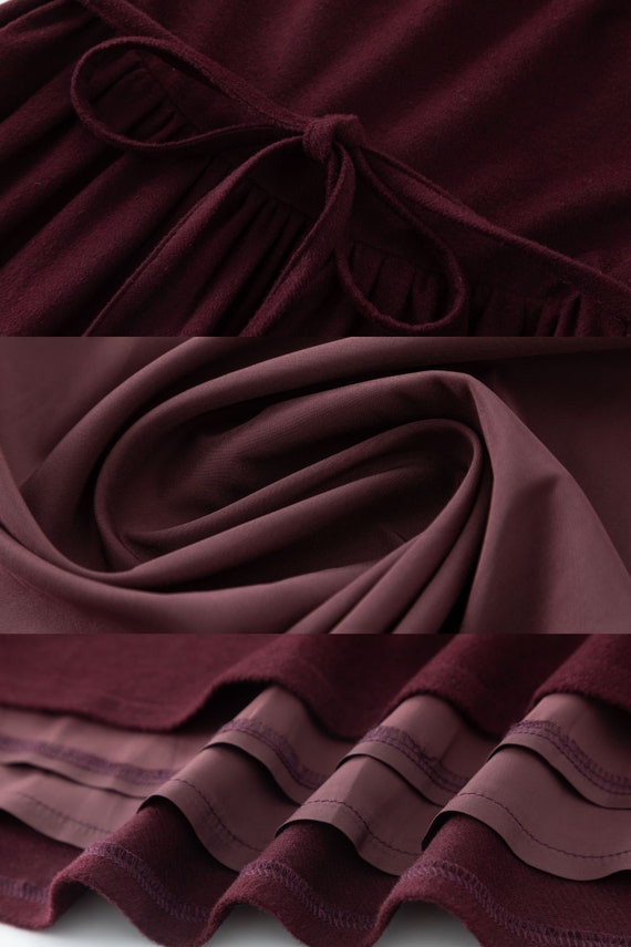 Burgundy maxi autumn wool womens dress 5359 Burgundy maxi autumn wool womens dress 5359