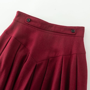 Wool skirt, Midi wool skirt, Swing wool skirt, Burgundy wool skirt, Womens wool skirt, Autumn and winter skirt, Custom skirt, Xiaolizi 4528 image 9