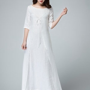 White Linen Dress Linen Dress Linen Wrap Dress Womens - Etsy