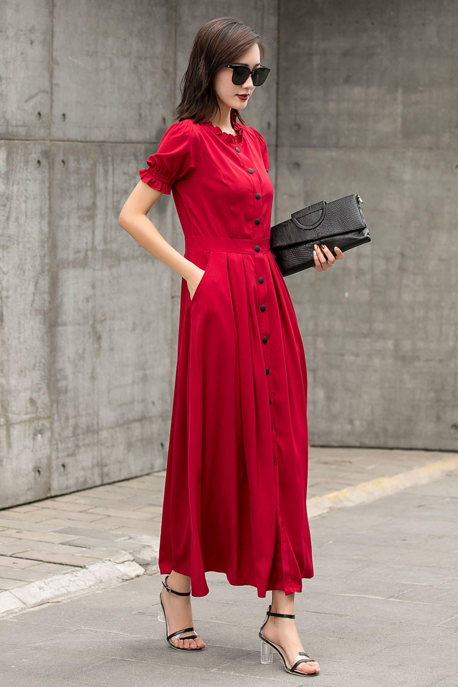 long dress with off the shoulder sleeves Coraline Black Long Sleeve Maxi Dress - US 0 main image 1