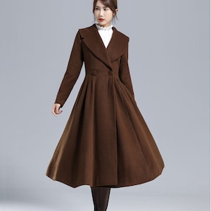 Brown Princess Wool Coat Women 3241# Brown Princess Wool Coat Women 3241#