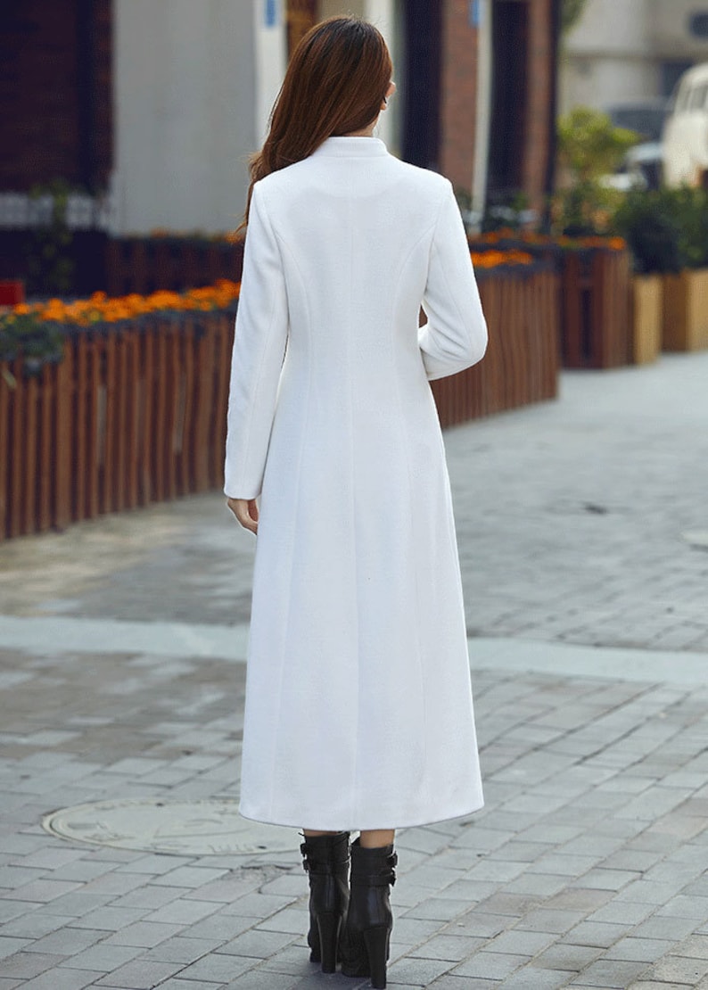 White Wool Coat Winter Wool Coat Women Single Breasted Etsy