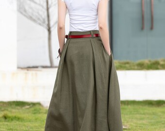 希少品☆未使用 レミレリーフMilitary Maxi Skirt 38 カーキ Army Green skirt - women long skirt maxi cotton knit skirt