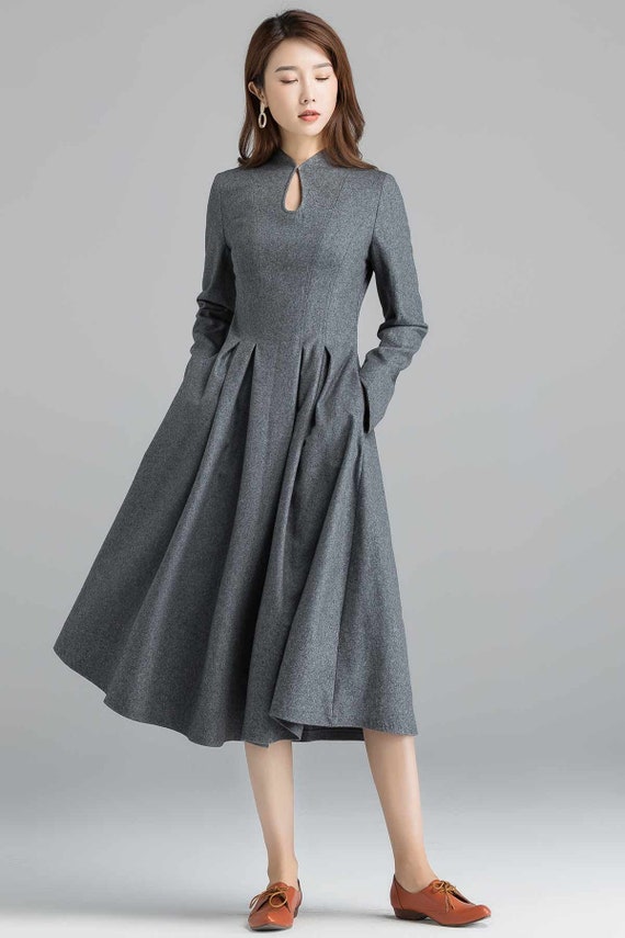 long wool dress