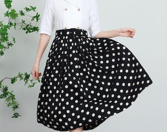 Vintage High-Waisted Elegant Pleated Flared A-Line Skirt for Spring 5739 Vintage High-Waisted Elegant Pleated Flared A-Line Skirt for Spring 5739