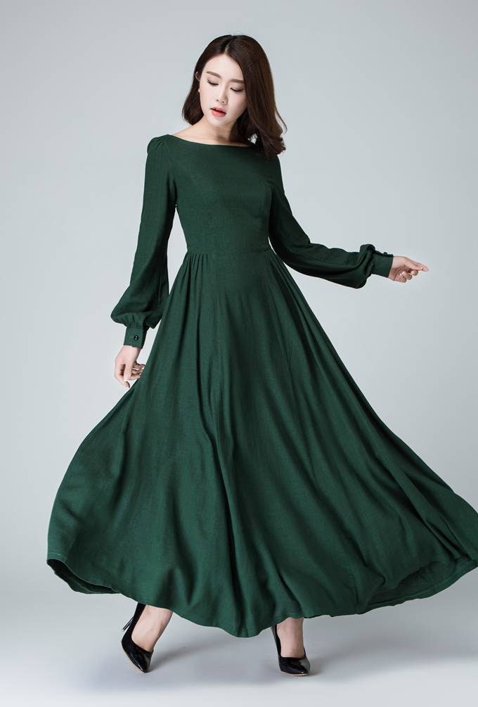 Women's Vintage Inspired Long Sleeve Medieval Maxi Dress - Etsy Australia