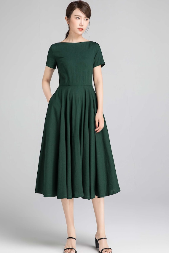 Fit and flare linen bride dress 2349 Fit and flare linen bride dress 2349