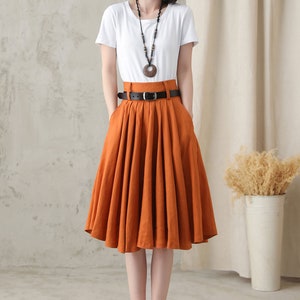 Women Circle Linen Skirt Knee Length Linen Skirt Swing | Etsy