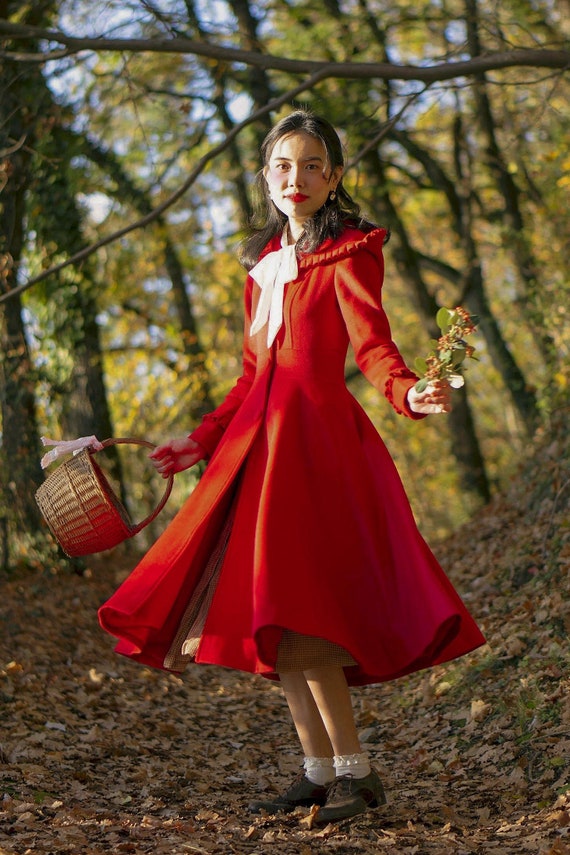 Vintage inspired Wool Swing Hooded Coat 2497 Vintage inspired Wool Swing Hooded Coat 2497