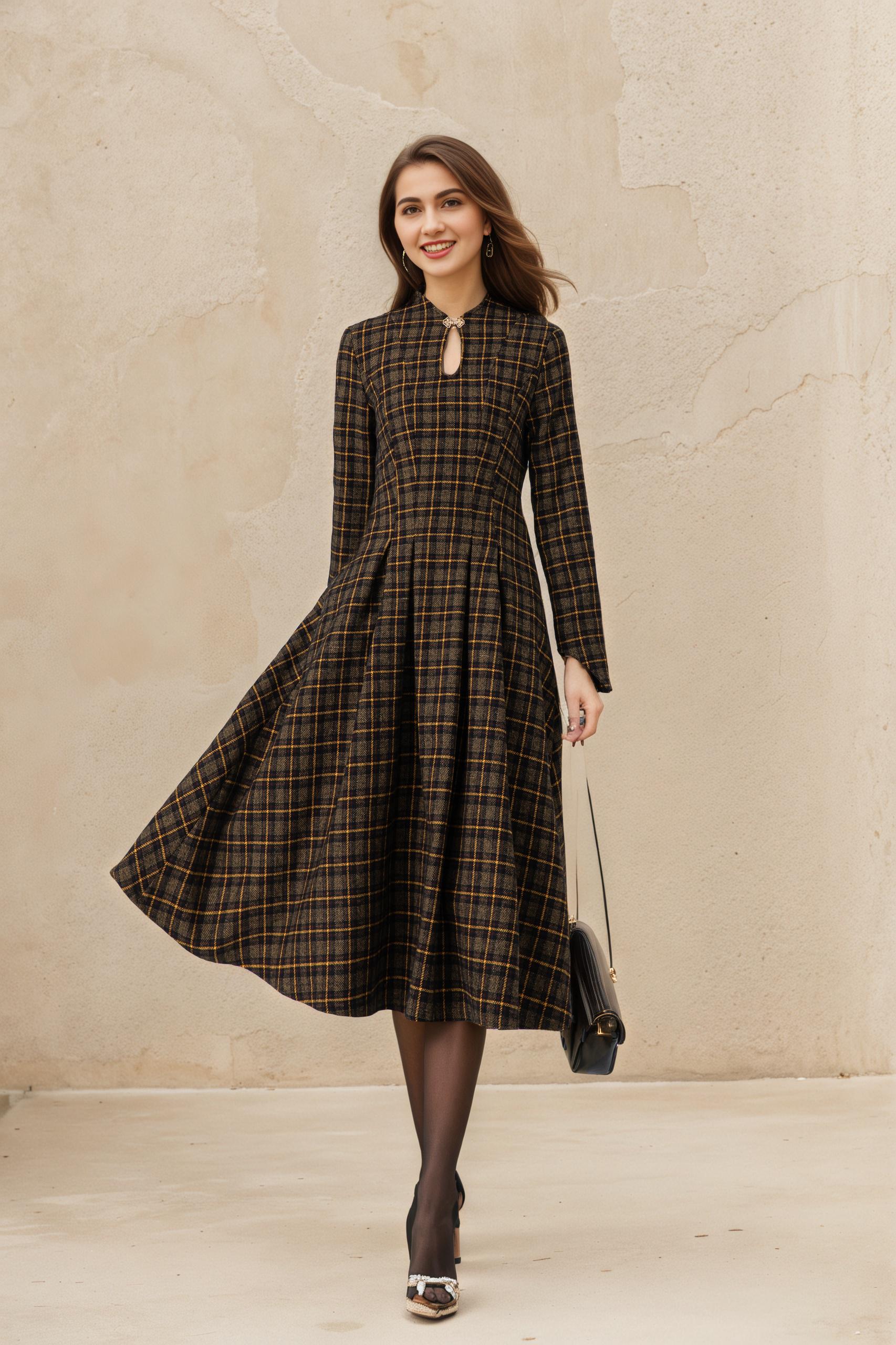 green emerald velvet dress Red Tartan Tie Waist Shirt Dress – Sail to Sable main image 0