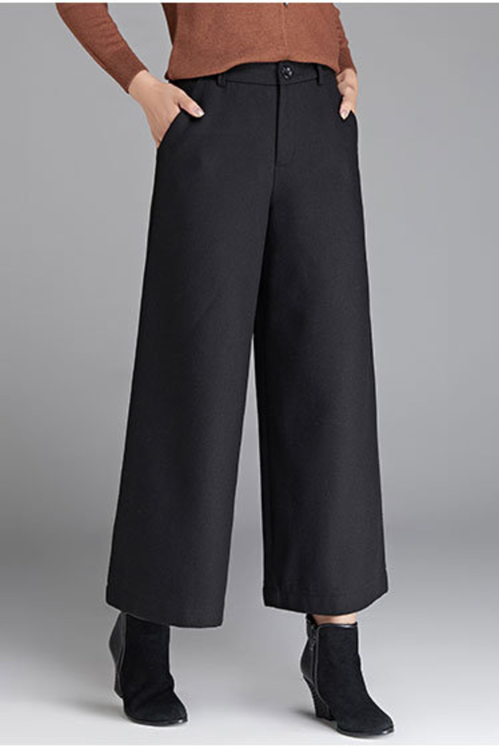 Wool pants for women wide leg pants autumn winter pants Etsy