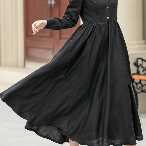 long black button down dress LONG BLACK CUT-OUT GOWN | CULT MIA main image 0