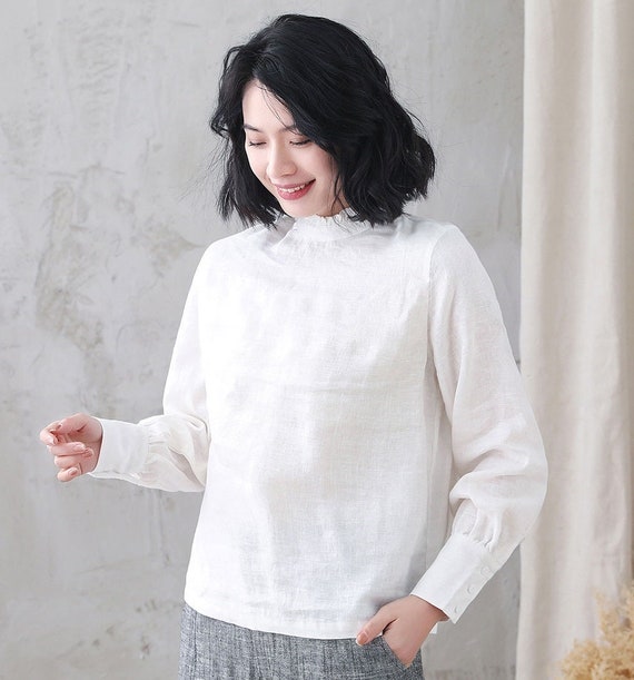 White 3/4 Sleeve Minimalist Top for Women 77711 White 3/4 Sleeve Minimalist Top for Women 77711