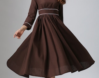 Robe Marron Sans Bretelles – Style Empire – Taille 8 – Très Bon état