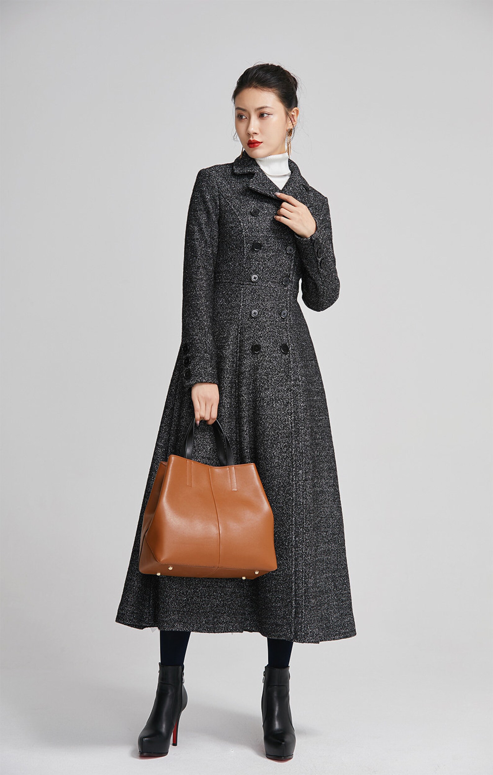 Wool coat women Long wool coat Black coat women winter coat Etsy