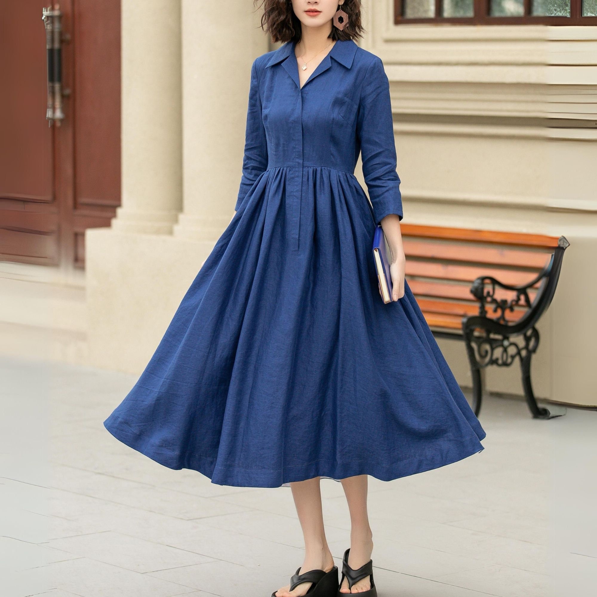 Dress with collar neck online