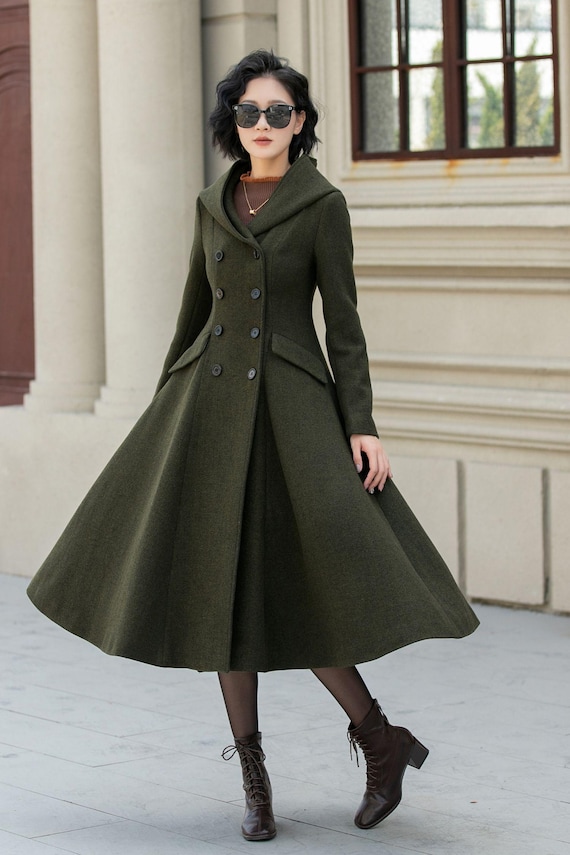 Hooded winter warm wool coat women 5461 Hooded winter warm wool coat women 5461