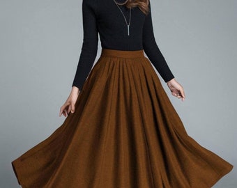 Ylingjun Gonna Lunga in Lana Scozzese per Donna Inverno Autunno Caldo