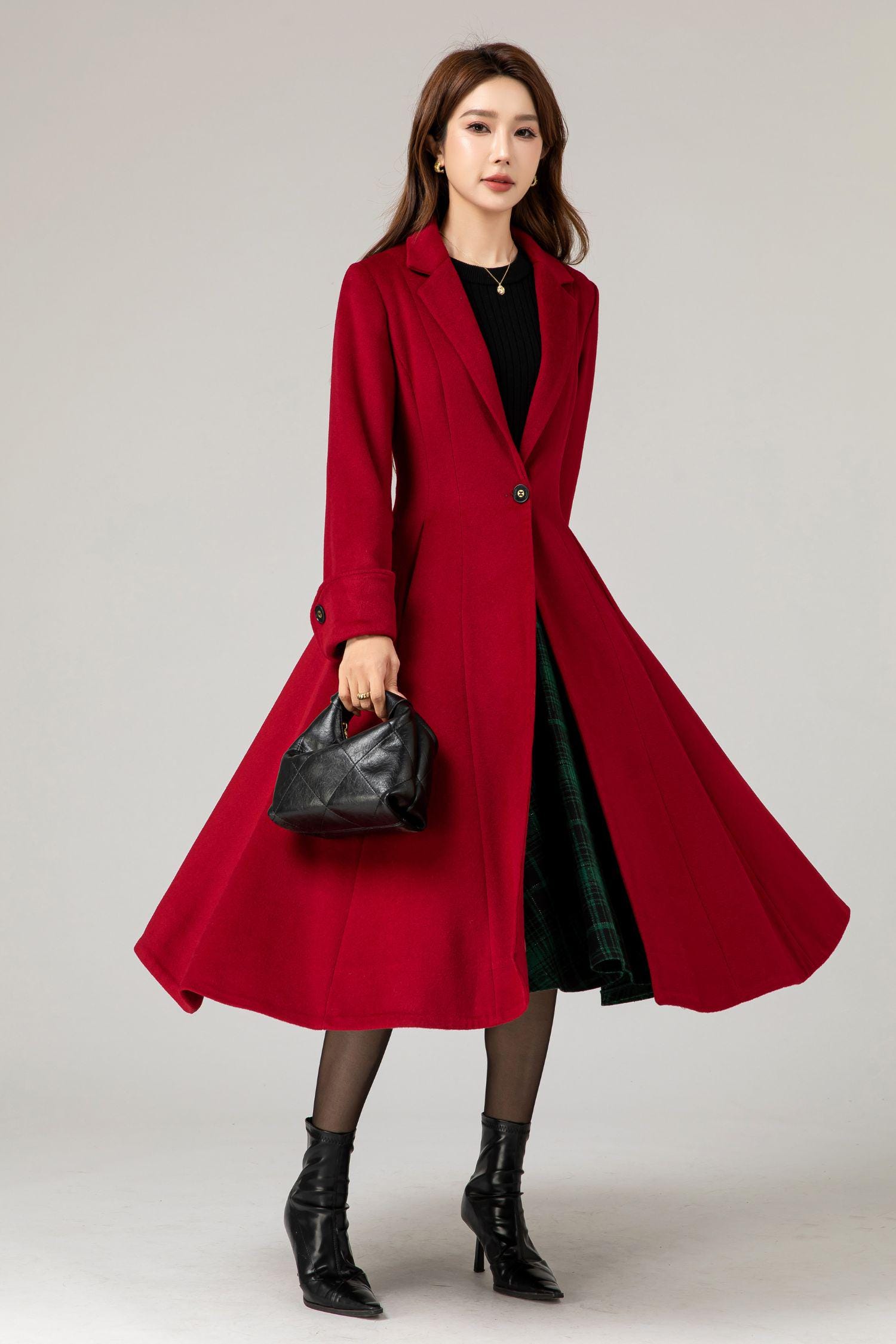 Long Wool Coat, Womens Coat, Hooded Coat, Warm Winter Coat Women, Vintage Inspired Maxi Wool Coat, Swing Coat, A Line Coat, Xiaolizi 5480 Long Wool Coat, Womens Coat, Hooded Coat, Warm Winter Coat Women, Vintage Inspired Maxi Wool Coat, Swing Coat, A Line Coat, Xiaolizi 5480