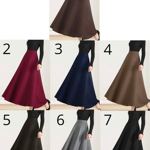 Long Maxi Wool Skirt Vintage 1950s Elastic Waist Wool Skirt - Etsy
