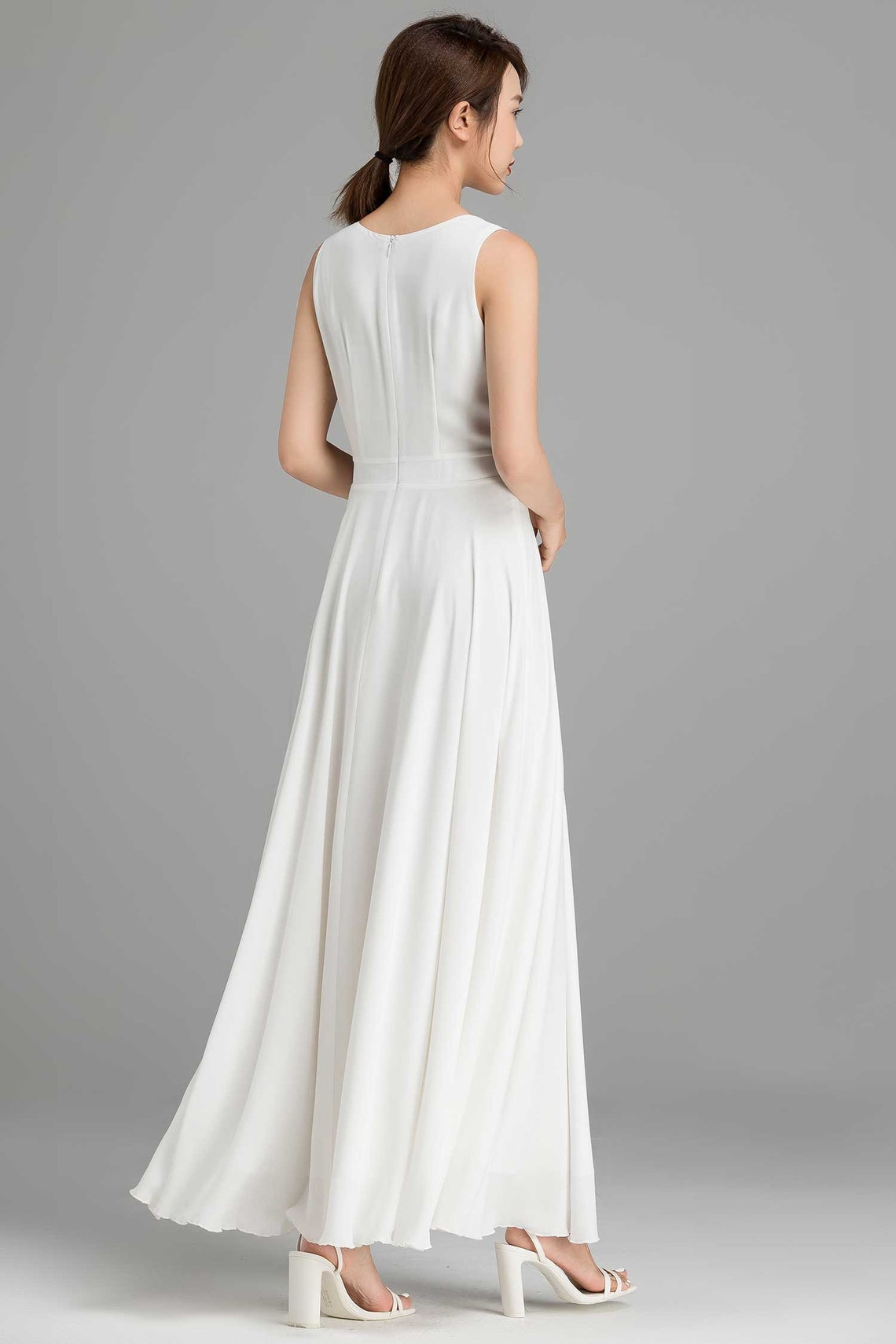 Wynter Maxi Dress in White Chiffon